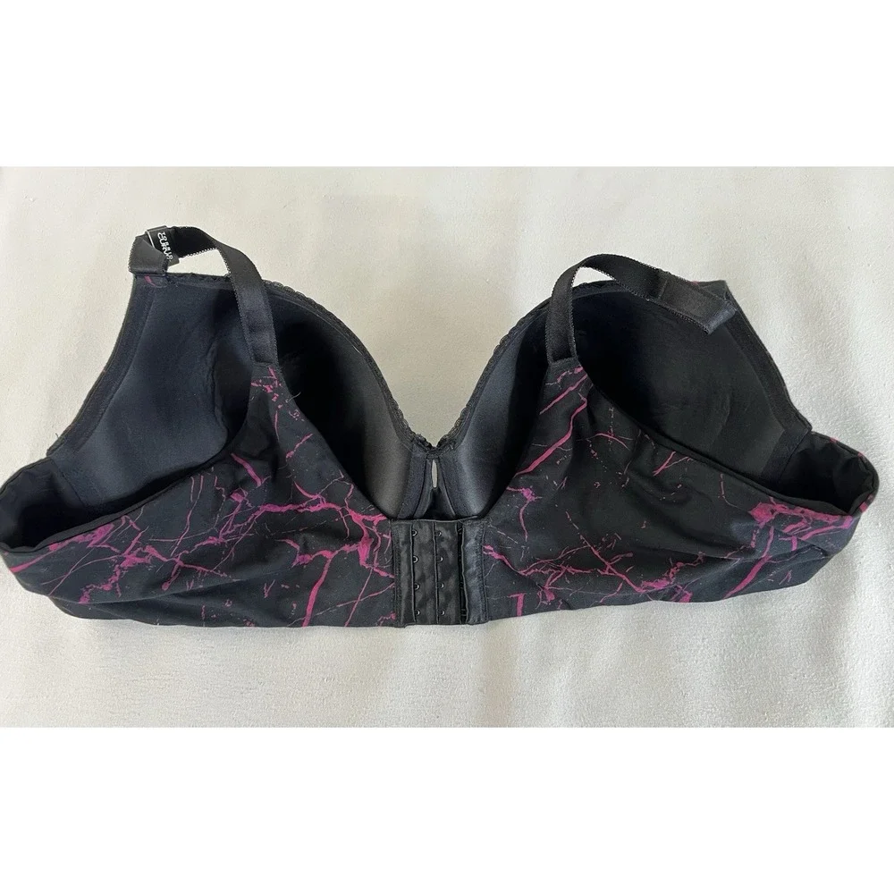 Torrid Curve Back Smoothing Cotton T-shirt Bra Pink Black Sz 50C